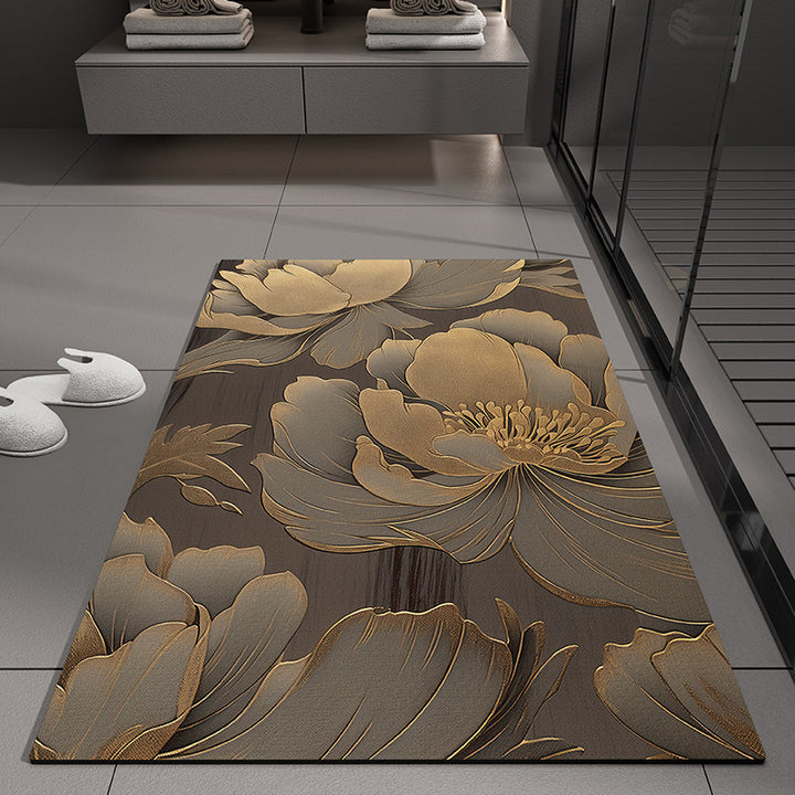 Floral Embossed Bath Mat