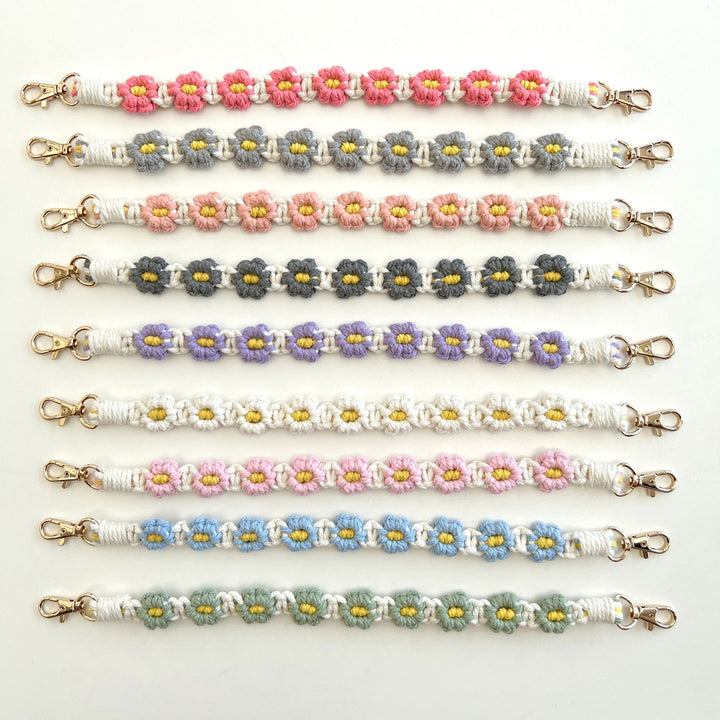 Floral Macrame Keychain Strap