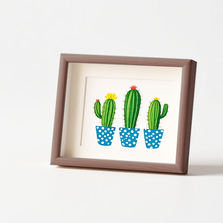Stylish Cactus Illustration Wall Art Frame
