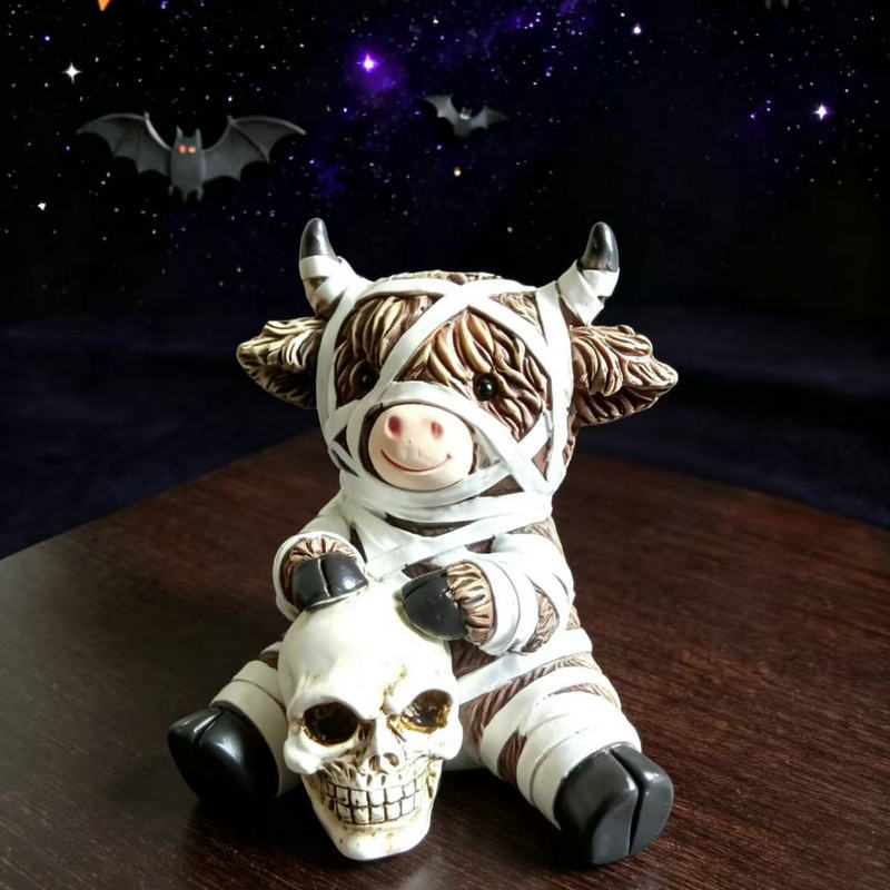 Funny Halloween Cow Figurine