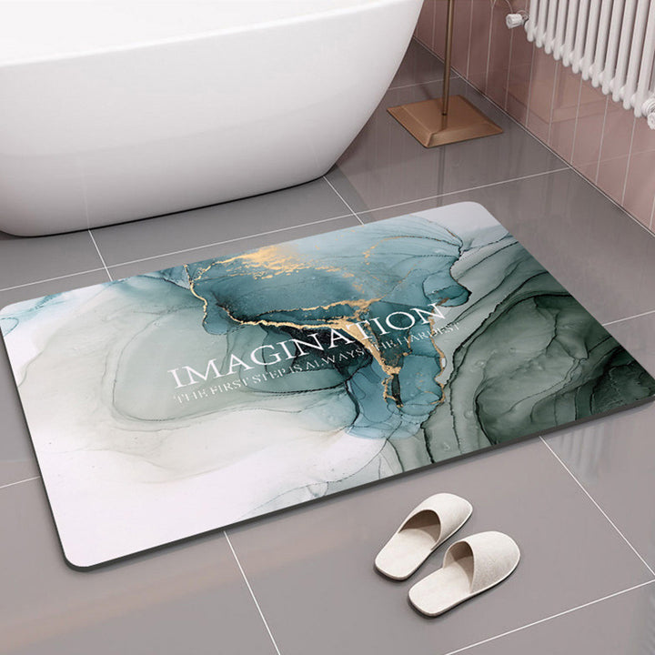 Geometric Patterned Memory Foam Bath Mat for Bathroom