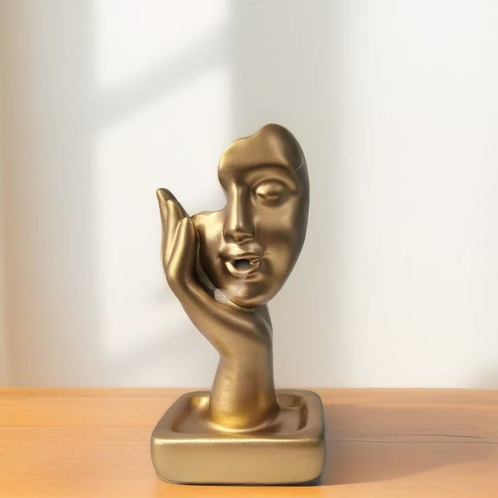 Artistic Face-Shaped Decorative Sculpture