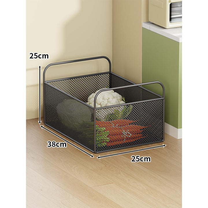 Mobile Mesh Storage Basket with Handle and Locking Casters