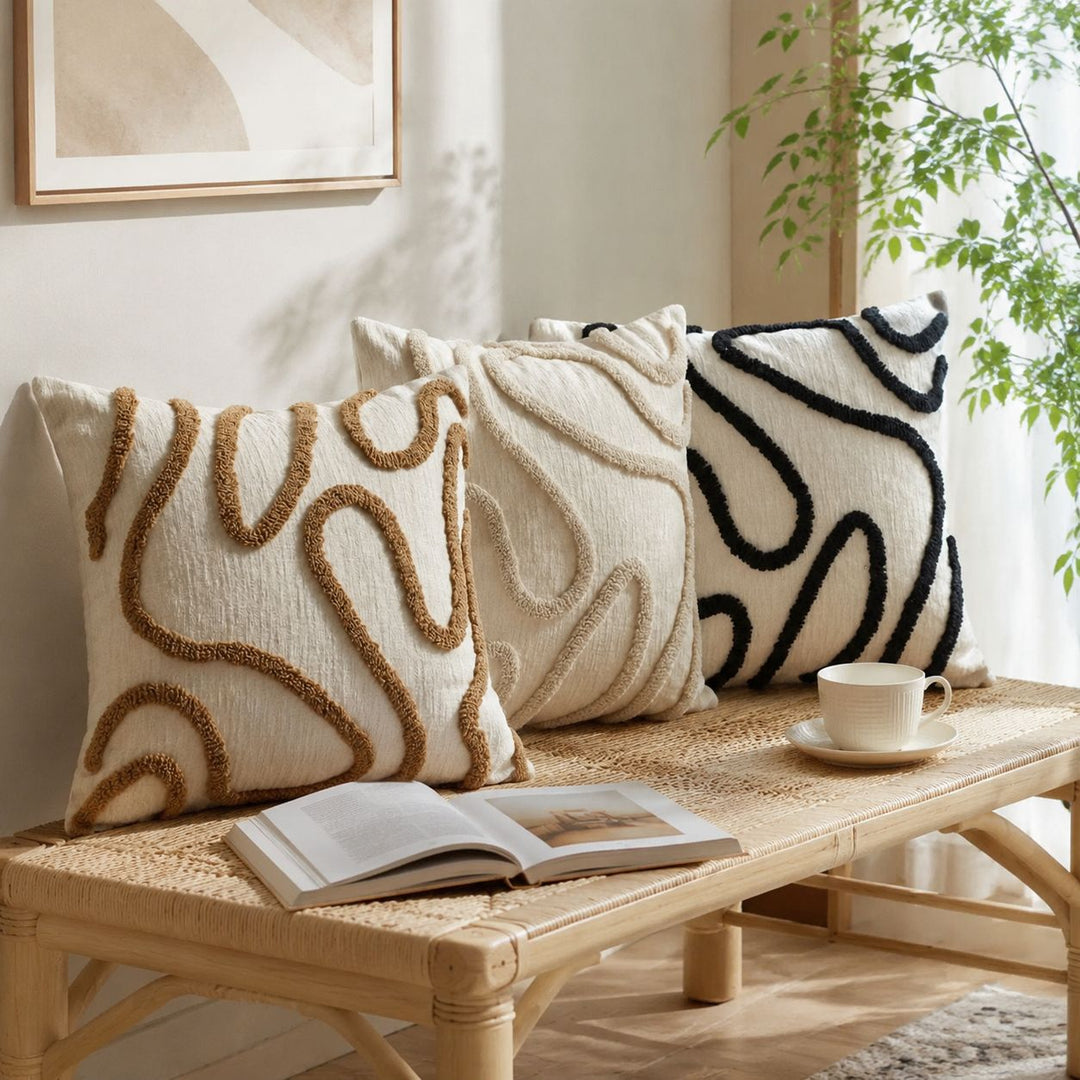 Textured Abstract Design Throw Pillow