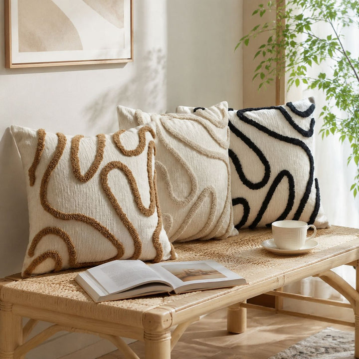 Textured Abstract Design Throw Pillow