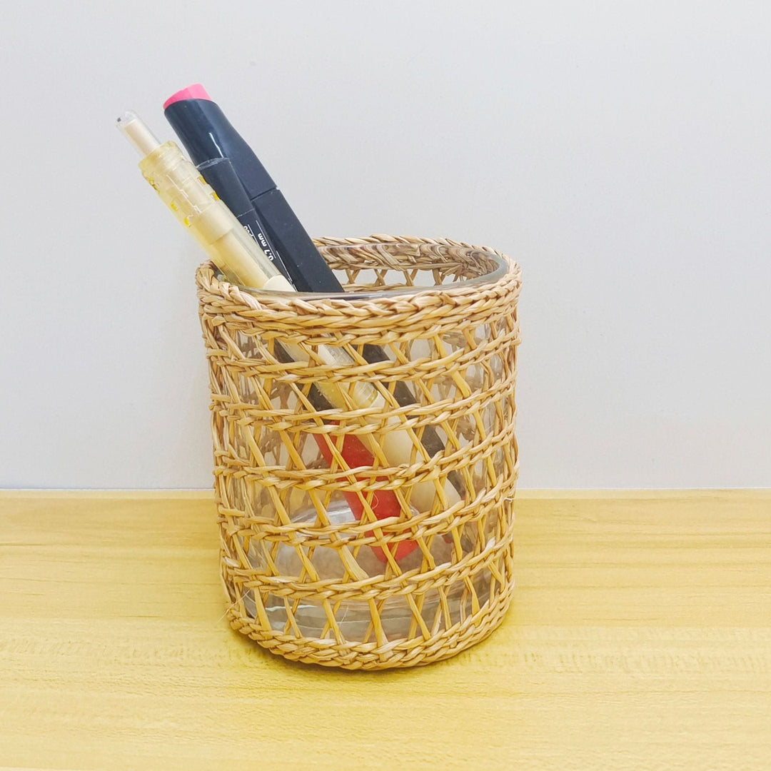 Handcrafted Woven Glass Holder
