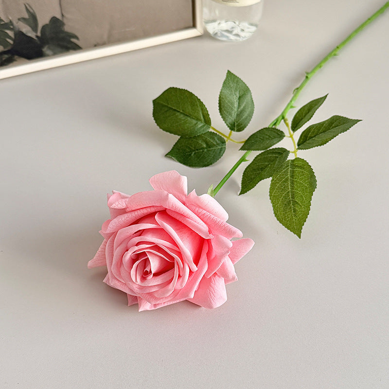 Realistic Silk Rose Stem for Home Decor