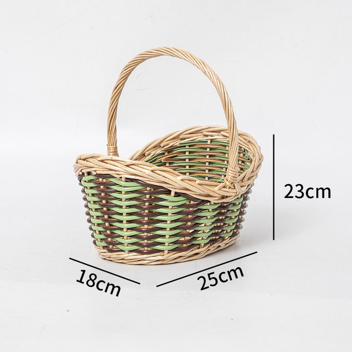 Basket with ergonomic carrying handle