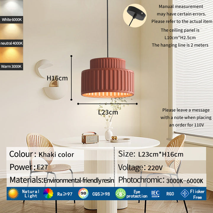 Contemporary ribbed pendant light