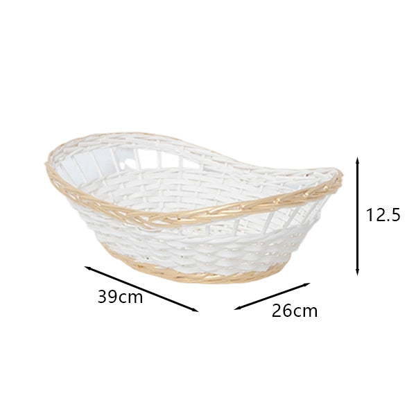 Decorative storage basket with braided frame