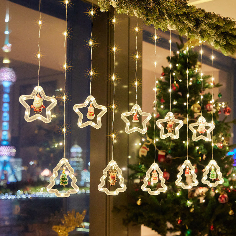 Christmas decorative light stars with snowflakes