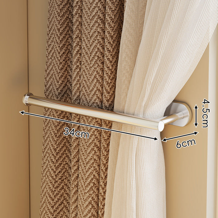 Wall-Mounted Metal Curtain Holdback Rod