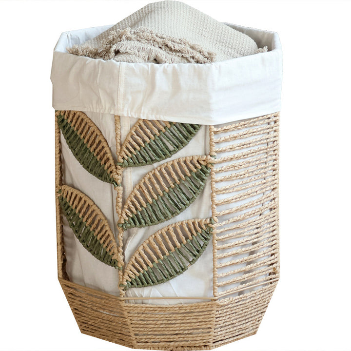 Storage basket with plant design