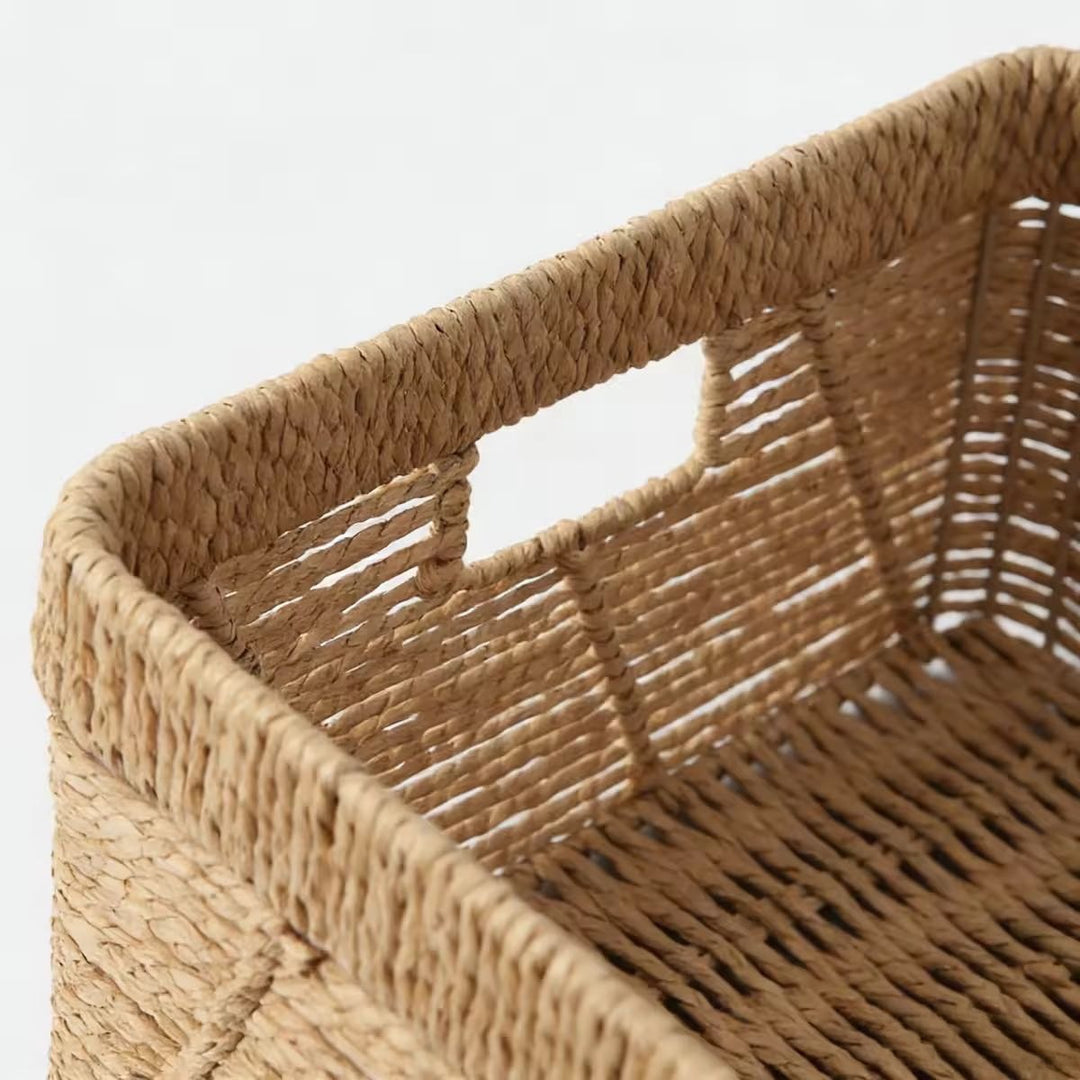 Decorative storage baskets made of woven material