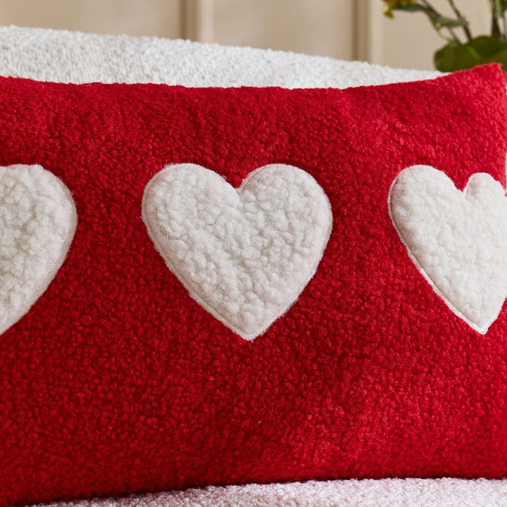 Sherpa Heart Bouclé Texture Decorative Throw Pillow Cover