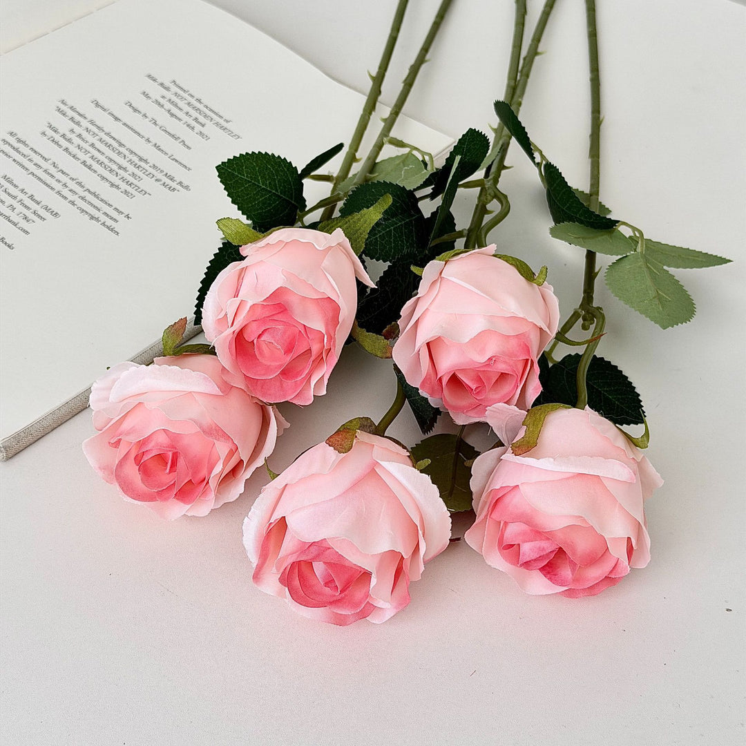 Artificial rose branch with realistic appearance