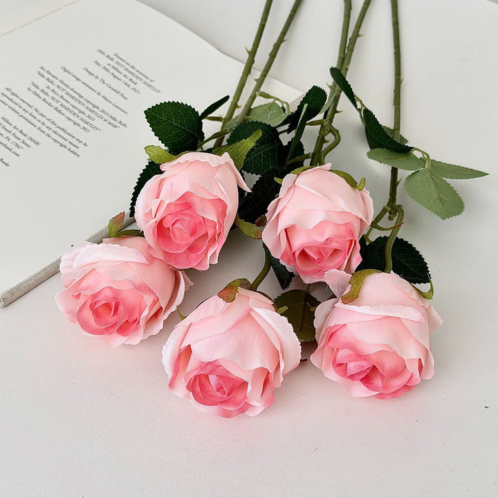 Artificial rose branch with realistic appearance