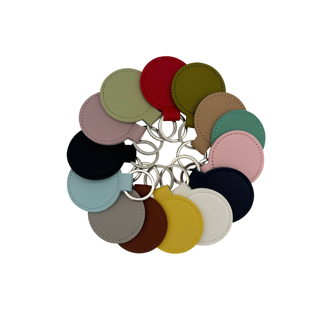 Round Leather Keyring