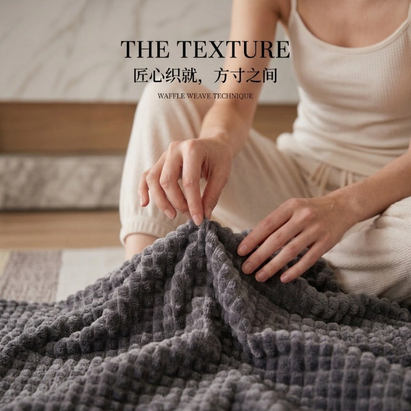 Textured Warm Throw Blanket