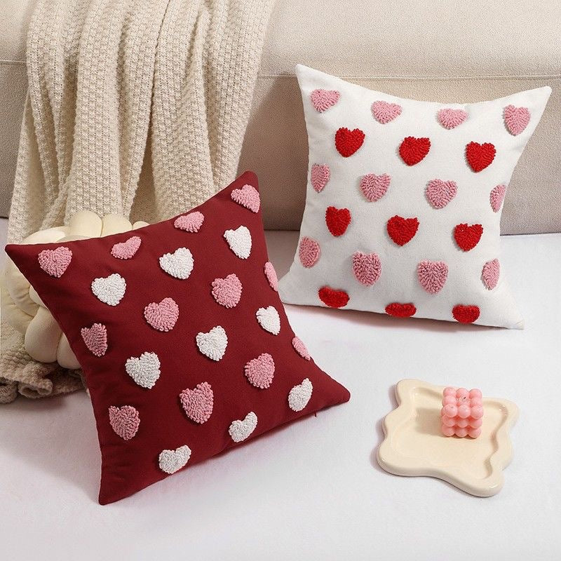 Decorative Heart Motif Throw Pillow