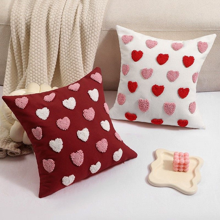Decorative Heart Motif Throw Pillow