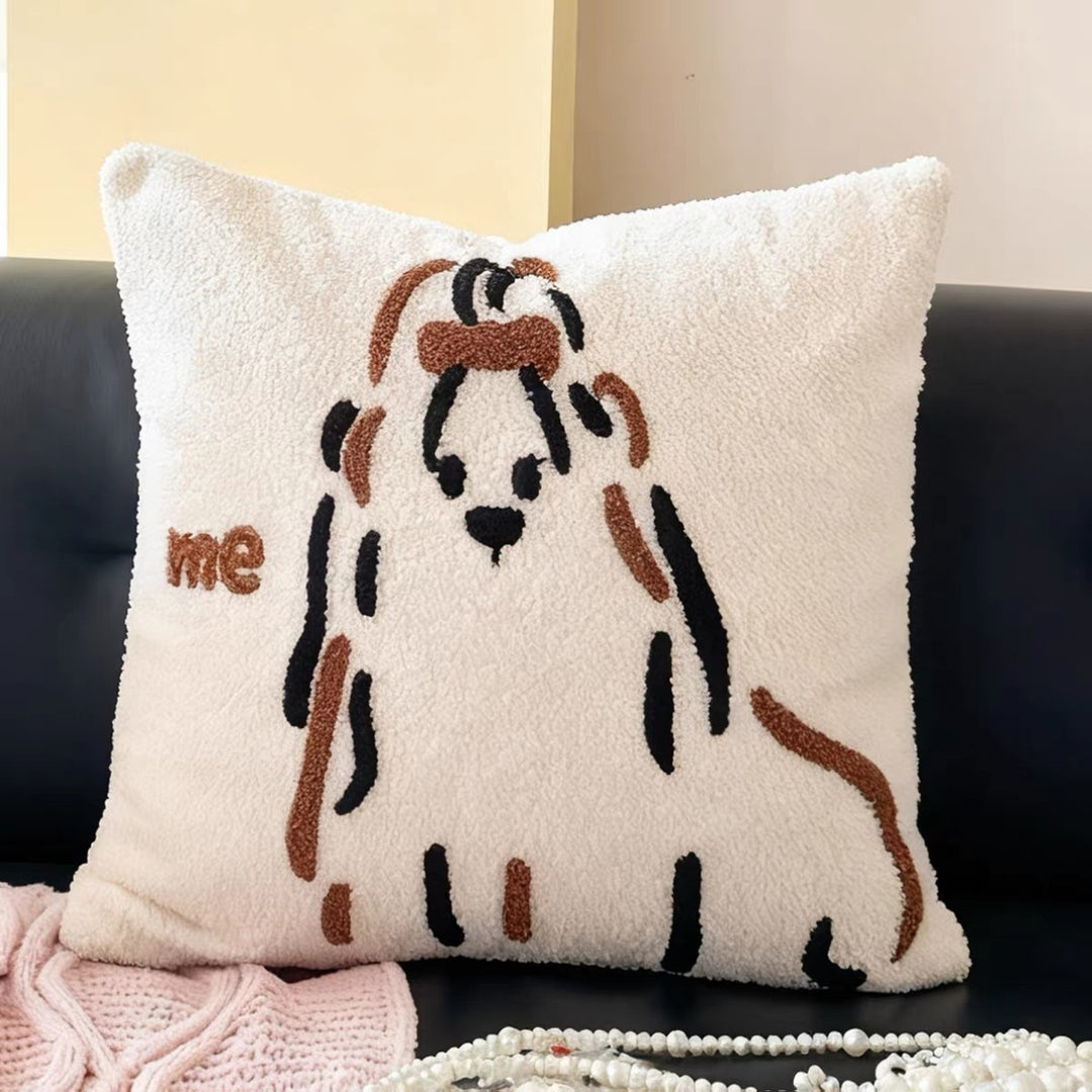 Decorative Dog-Themed Throw Pillow