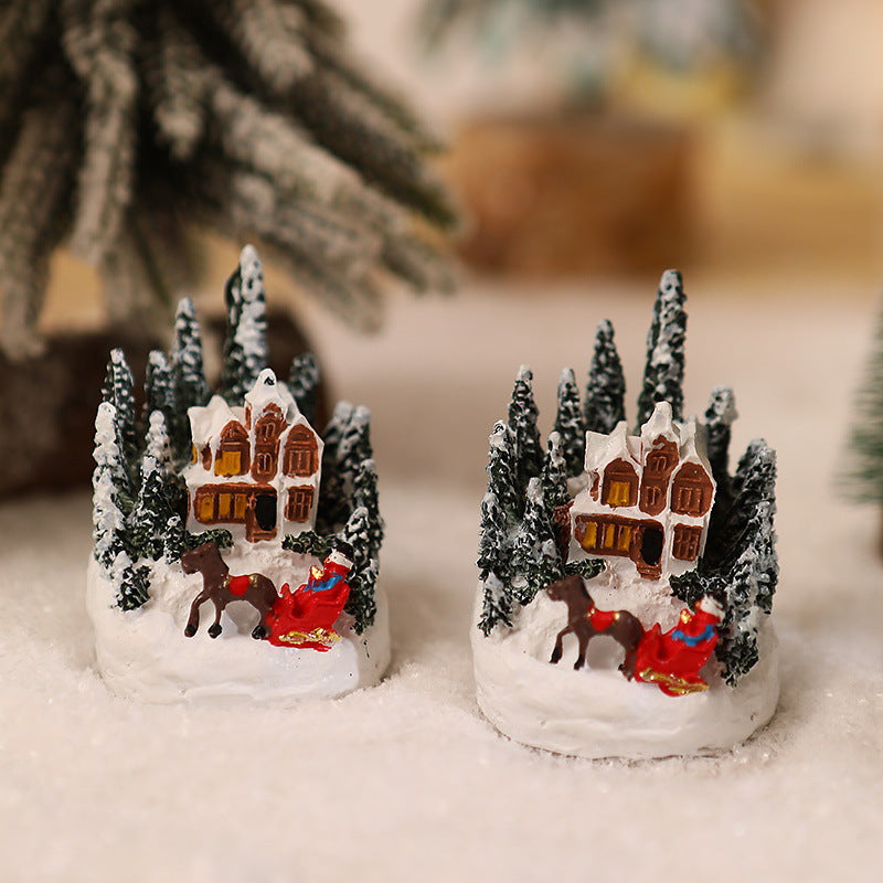 Illuminated Christmas village scene