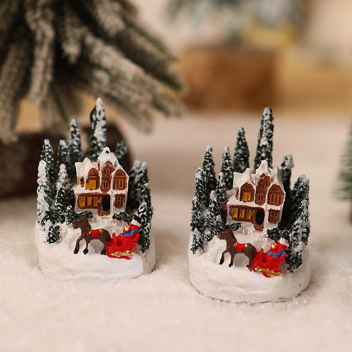 Illuminated Christmas village scene