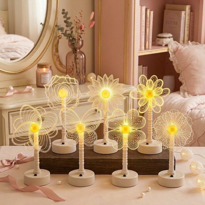 Mandala LED three-dimensional illusion night light table lamp with acrylic flower panel