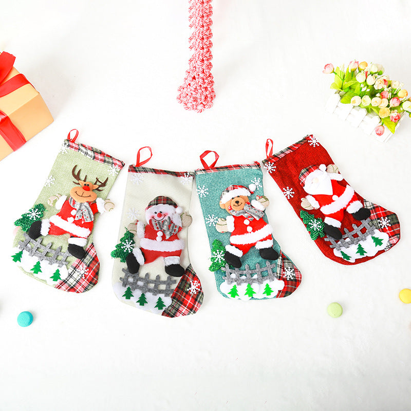 Festive Christmas stocking with cute Santa Claus motif