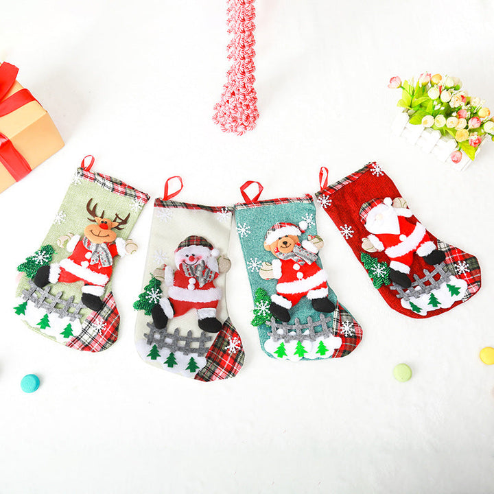 Festive Christmas stocking with cute Santa Claus motif