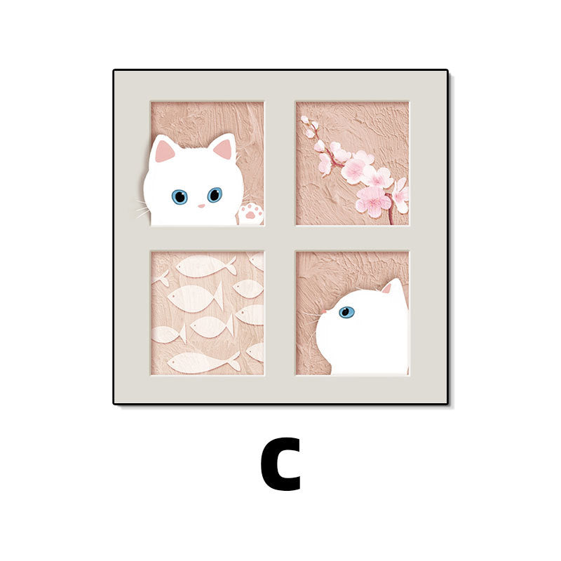 Decorative Framed Cat Artwork