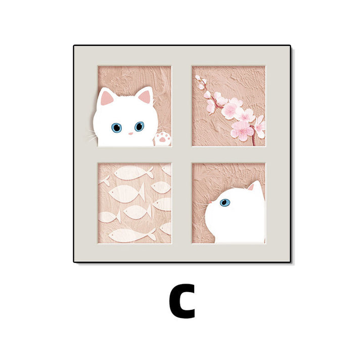 Decorative Framed Cat Artwork