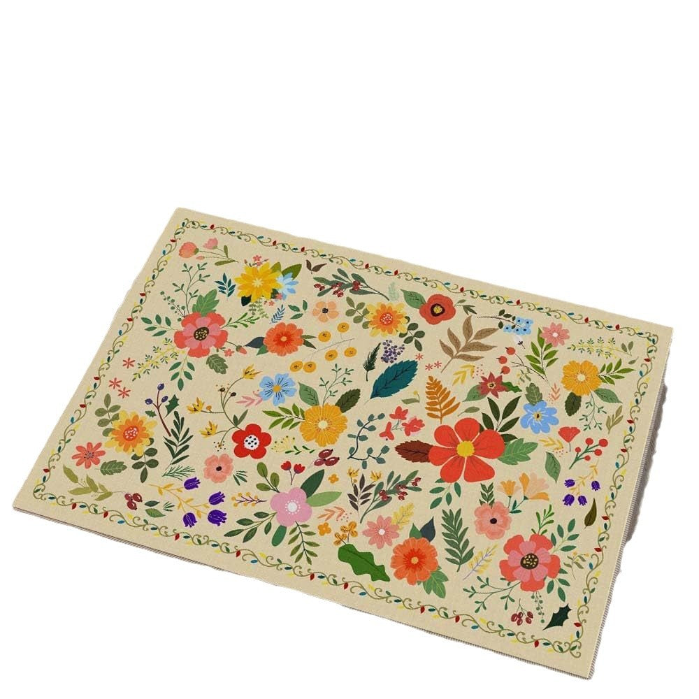 Luxurious Floral Design Bath Mat