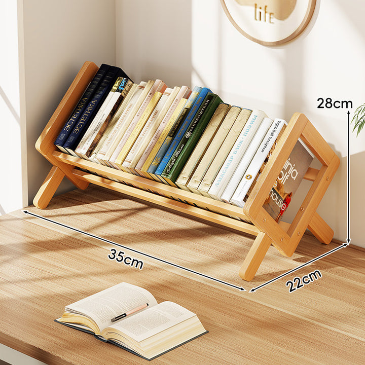 Slanted Wooden Desktop Book Display Rack with Folding A-Frame Legs