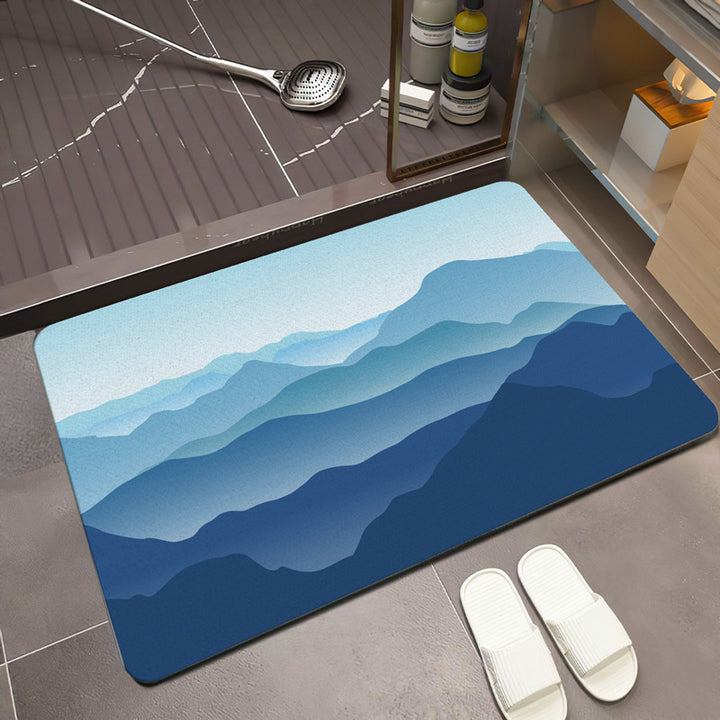 Scenic Mountain Landscape Bath Mat