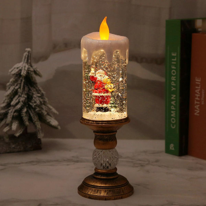 Christmas decoration lantern with snow globe
