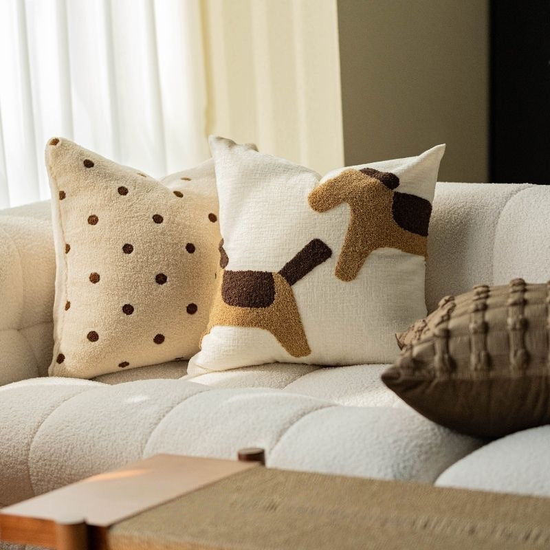 Decorative Dog Print Throw Pillow