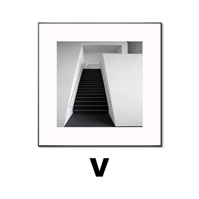 Framed Black and White Architectural Artwork