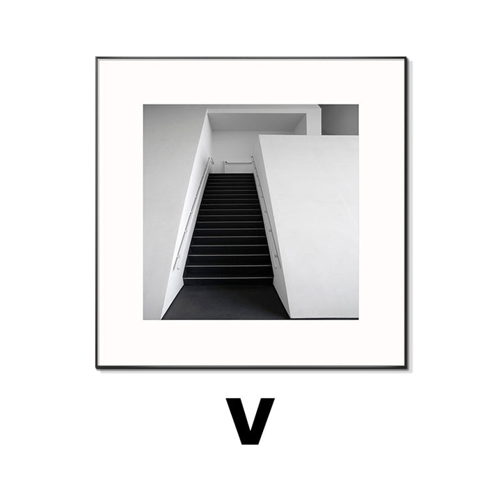 Framed Black and White Architectural Artwork