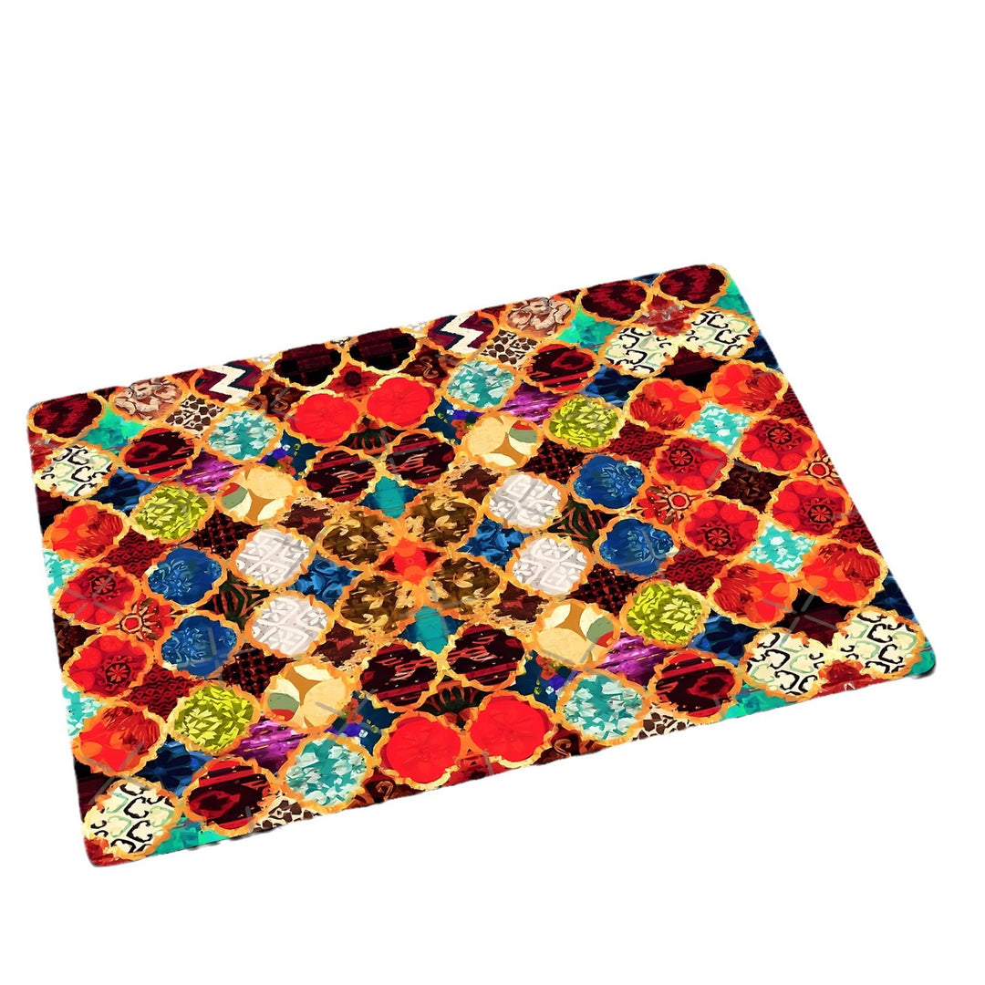 Colorful Geometric Pattern Bath Mat