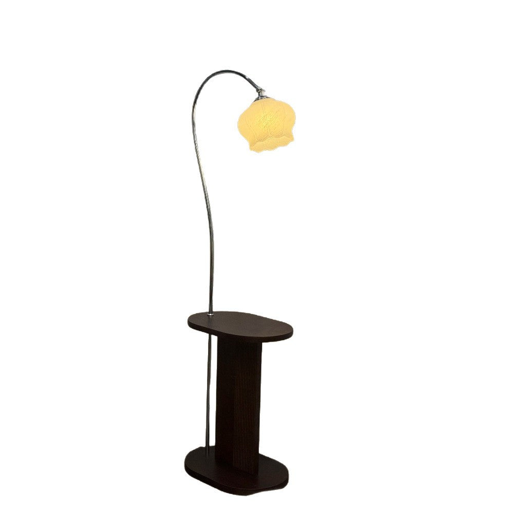 Modern arch floor lamp with integrated side table