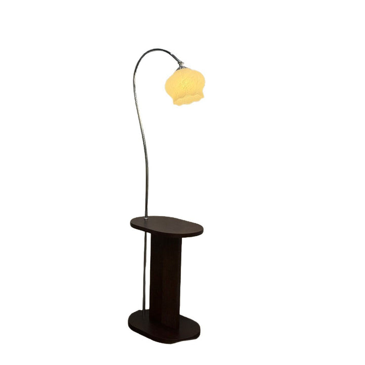 Modern arch floor lamp with integrated side table