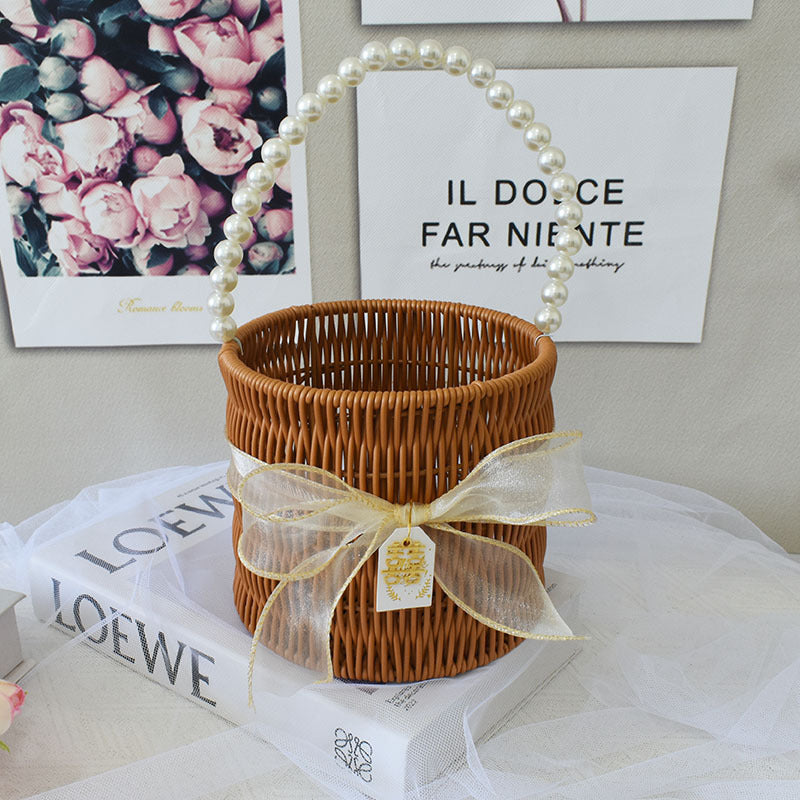 Elegant Handcrafted Rattan Tote Basket