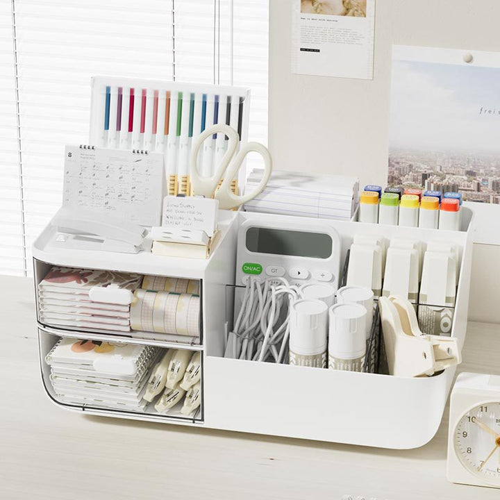 Multi-Functional Desk Organizer with Drawers and Compartments