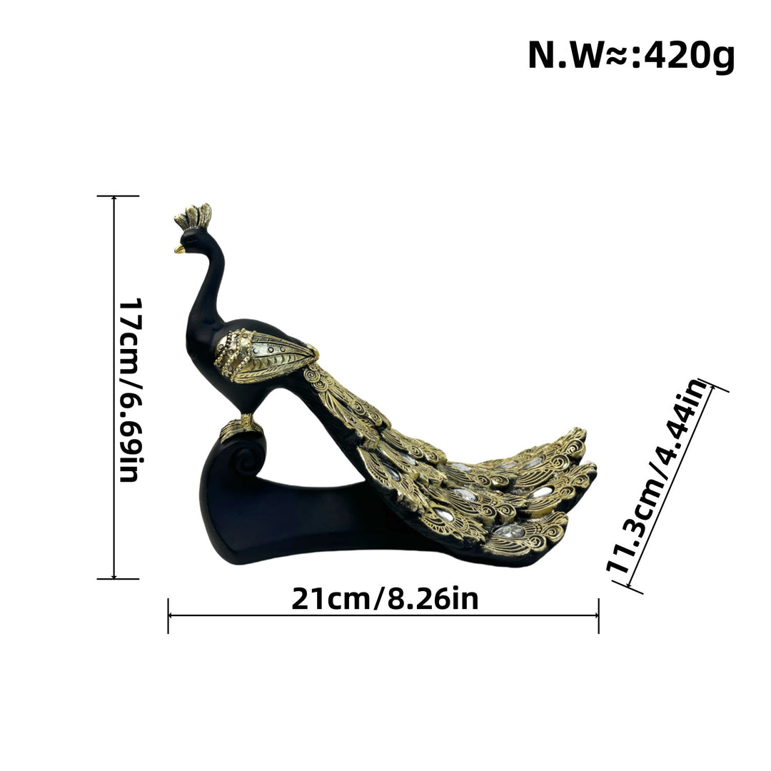 Majestic Peacock Decor Sculpture