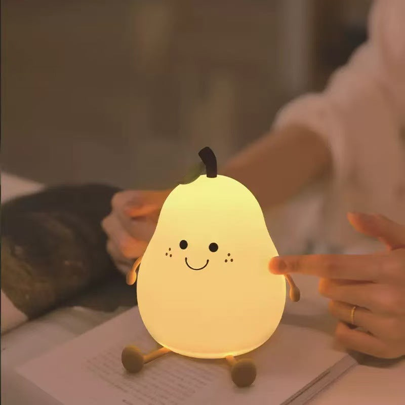 Pear-shaped silicone night light for the children's room