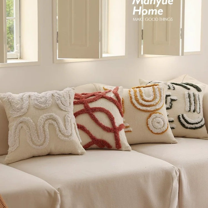 Textured Geometric Accent Pillow