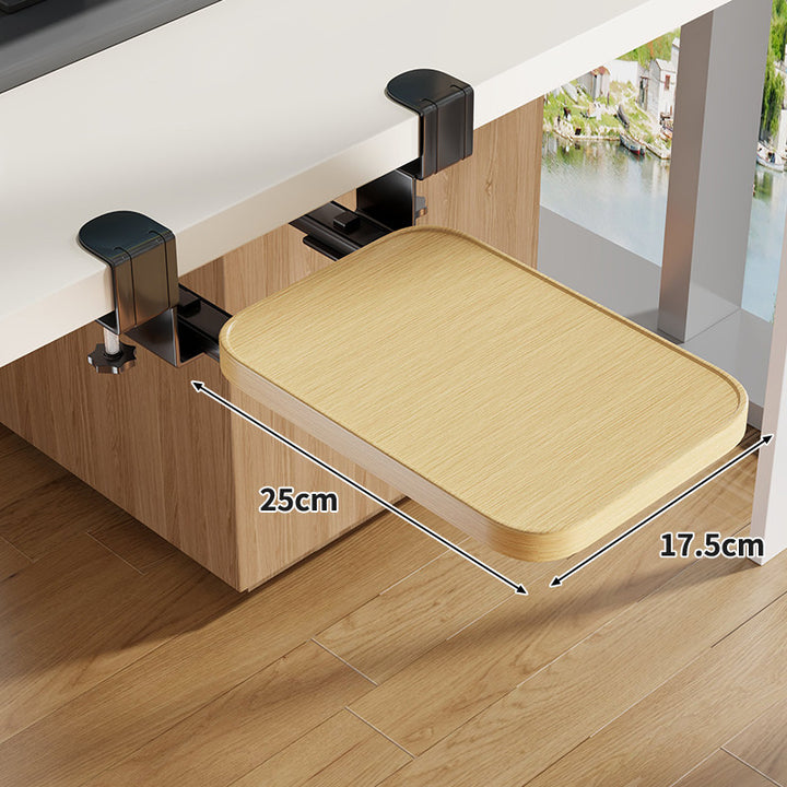 Clamp-Mounted Sliding Ergonomic Woodgrain Keyboard & Mouse Platform