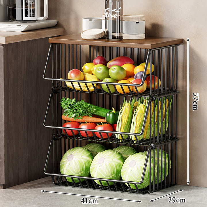 Slim Five-Tier Rolling Metal Kitchen Pantry Storage Rack with Wire Baskets